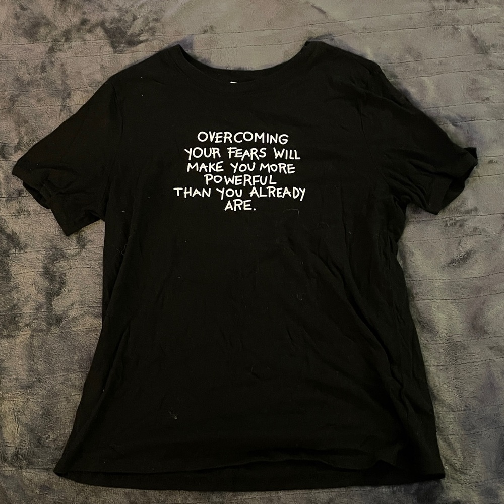 Forever 21 Black T-Shirt with White Text